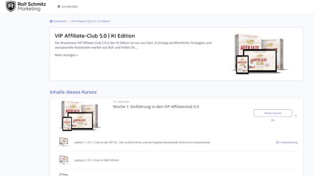 Vip Affiliate Club 5.0 von Ralf Schmitz